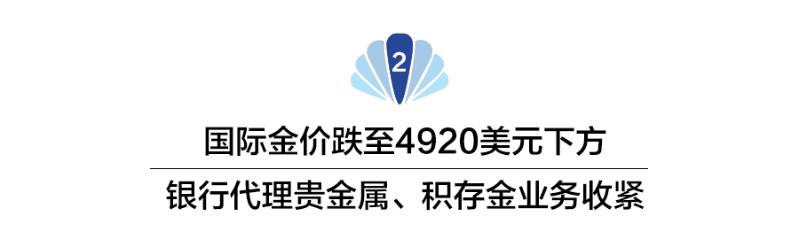 金价失守4920美元关口！代理贵金属业务收紧 多家银行喊话：尽快解约销户